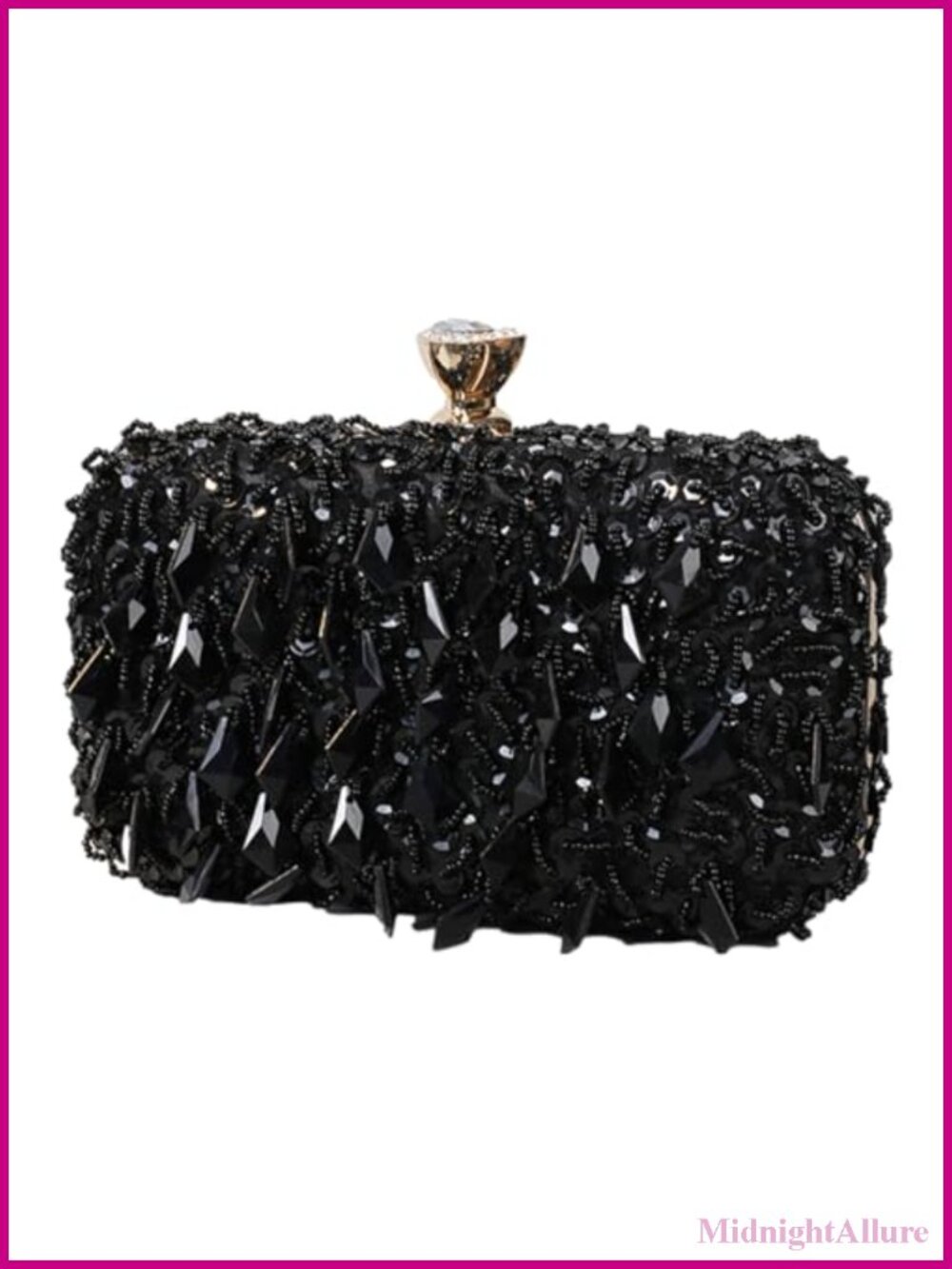 Bling Embroidered Beaded Sequin Clutch Evening Bag Cocktail Wedding Party Purse